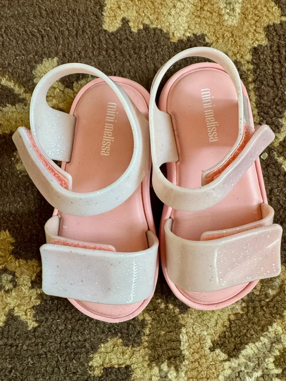 Mini Melissa Pink Sandals with Sparkle Straps
